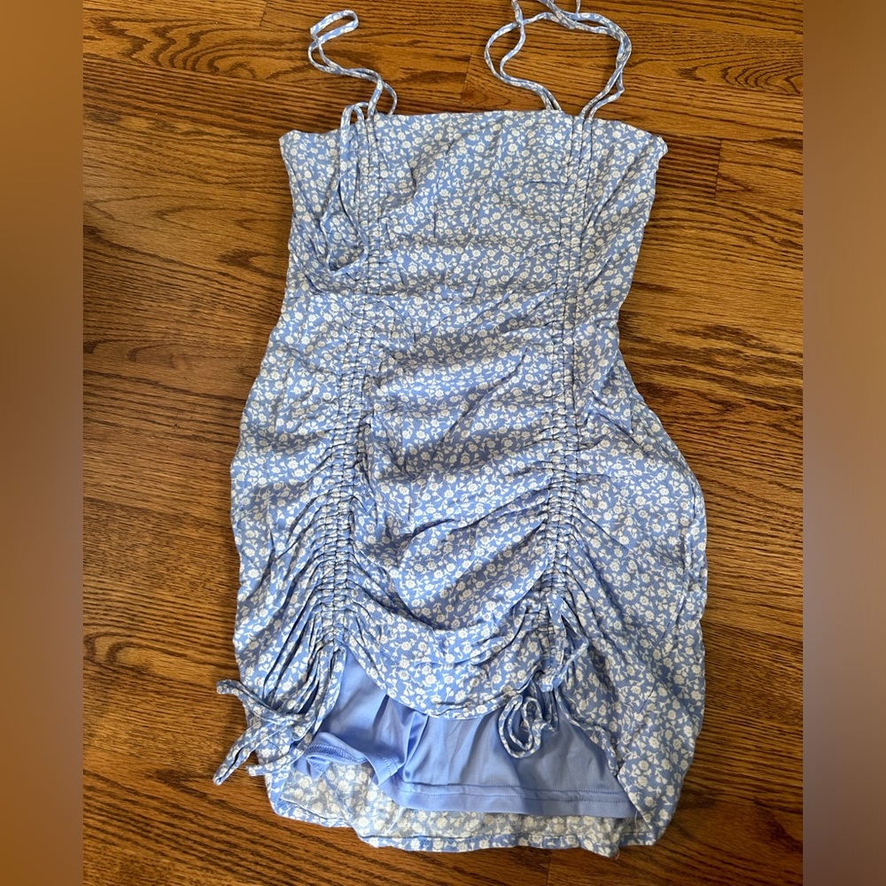 Garage blue flower mini dress